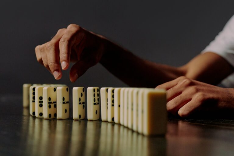 Row of dominos.